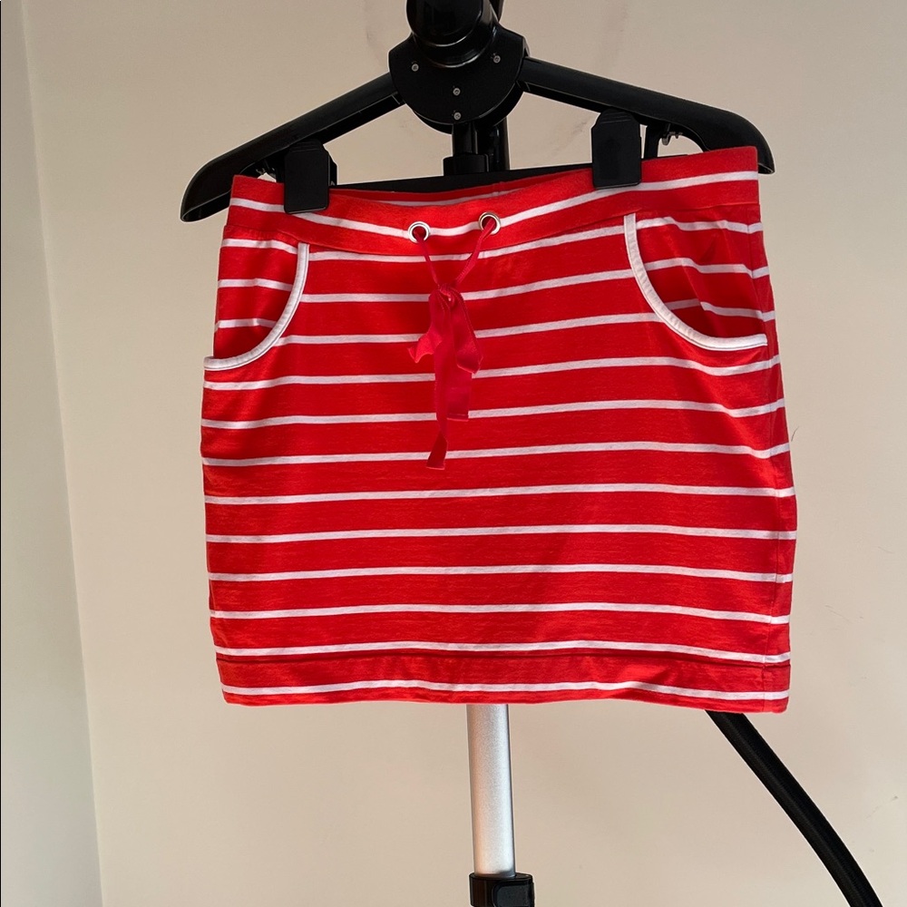 Nautica Red and White Striped Mini Skirt